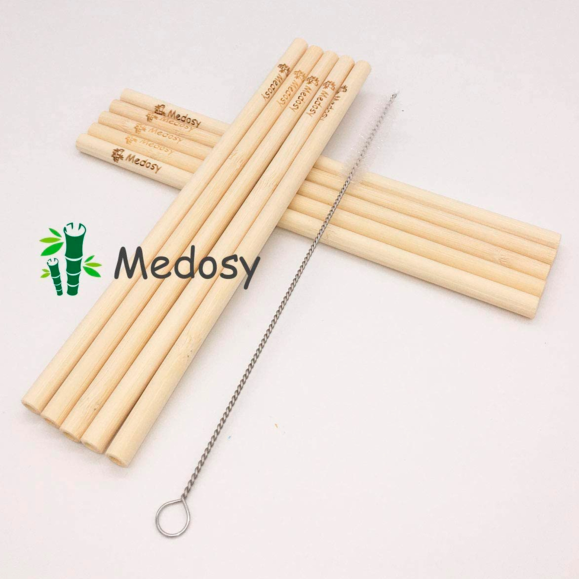 Pajitas De Bambu Reutilizables X 10 Un. 20cms 