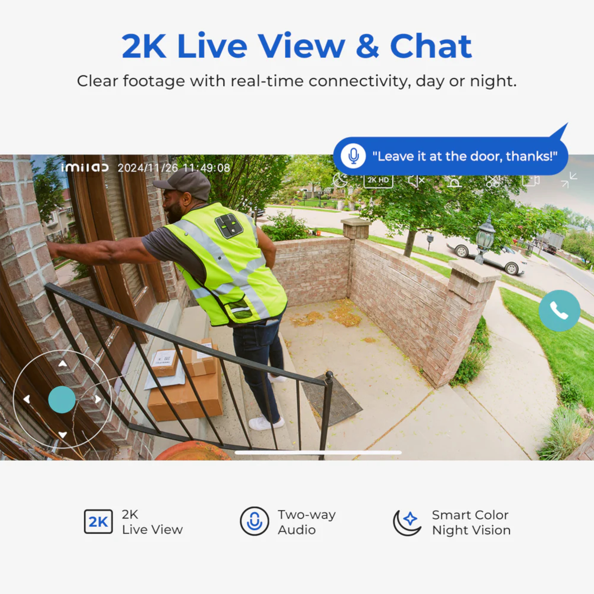 Cámara Cableada Xiaomi Imilab Ec5 Día Noche Ip66 360° 2,5K