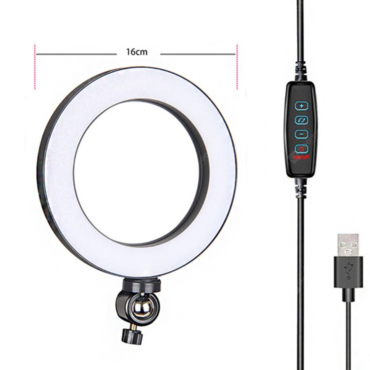 Anillo de Luz Selfie 16cm 15W C/Control y Tripode