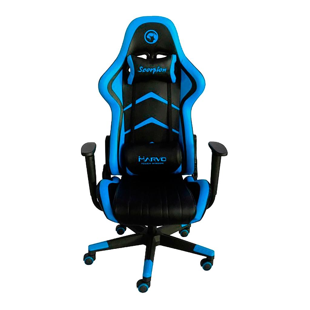Silla Gamer Marvo Scorpion Ch106 Giratoria - Negra y Azul 