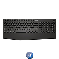 Teclado Usb BT 2,4G Philips SPK6303 104 Teclas Redondeadas