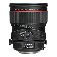 Lente Canon TS E24mm F/3.5L II Aumento Máximo 0,34x