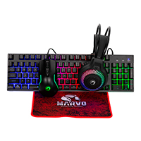 Combo Gaming Marvo Mousepad Mouse Teclado Auriculares
