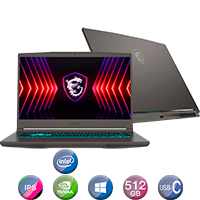 Notebook Msi 15,6'' Core I5 16gb 512gb Win11 Rtx4060