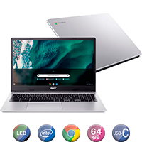 Notebook Acer 15,6'' N4500 4gb 64gb Chrome