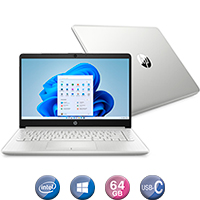 Notebook Hp 14'' N4120 4gb 64gb Win11