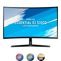 Monitor Curvo Samsung Essential S3 S36GD 24'' 1080p 100Hz
