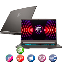 Notebook Gamer Msi 15,6'' Ryzen 5 16gb 512gb Win11 Rtx4060