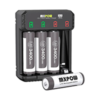 Cargador Mxpow Para 4 Pilas AA + 4 Pilas AA 1,5v 3400mwh