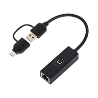 Adaptador Usb C / Usb A - Ethernet Unno Ad3007bk