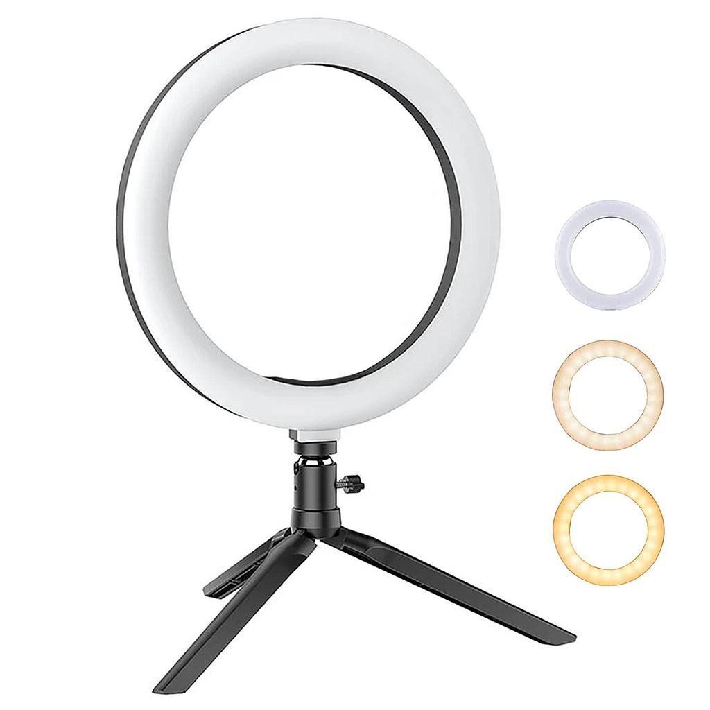 Anillo de Luz Selfie 16cm 15W C/Control y Tripode