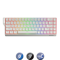 Teclado Gaming Inalámbrico Marvo Kg965w Mecánico Iluminación Rgb