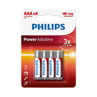 Pila AAA Alcalina Philips Lr03p4b/97 Pack x4 1,5V