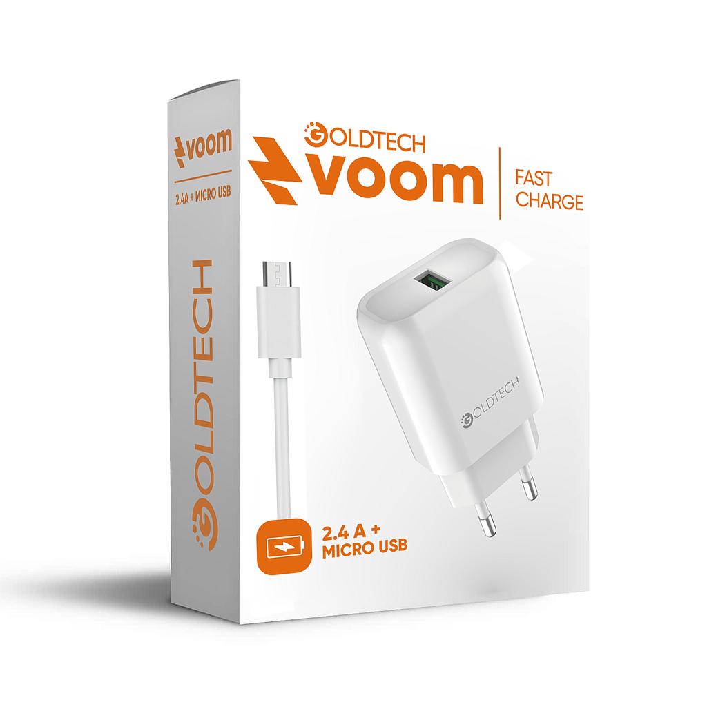 Cargador Pared Voom - Carga Rapida C/Cable Tipo C - 2 Puertos