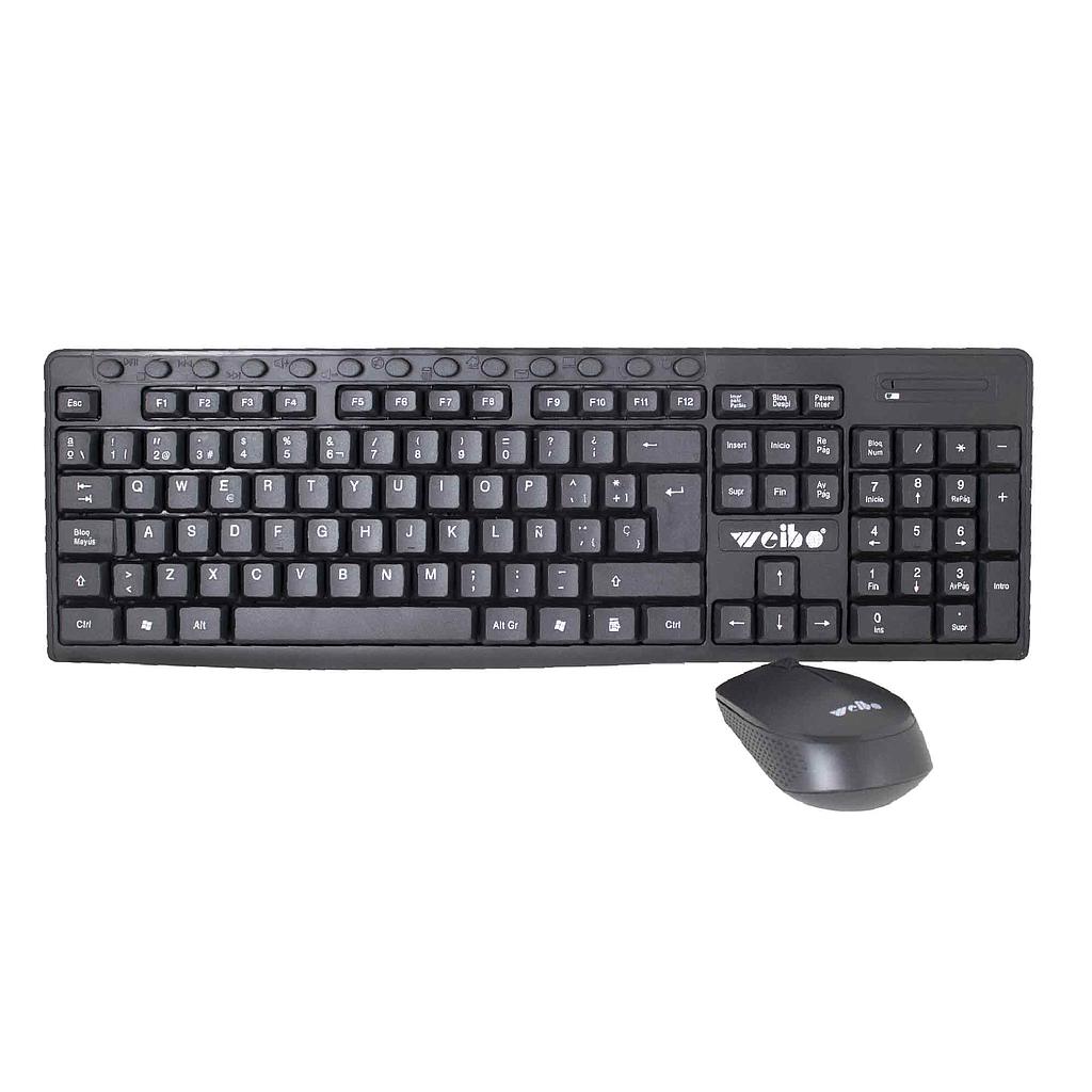 COMBO TECLADO Y MOUSE INALAMBRICO NEGRO