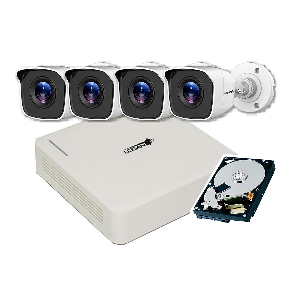 Kit Camaras Logan - DVR Híbrido All In One + HDD 1TB