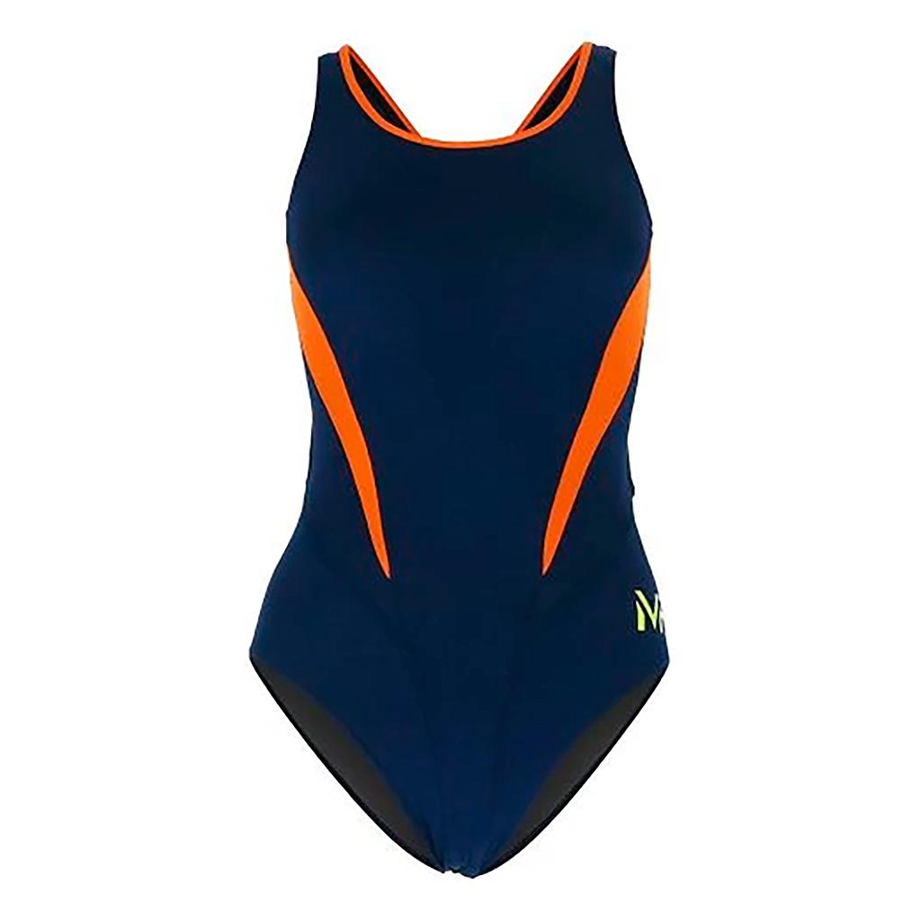 Malla Baño Mujer Mp Splice Comp Team Uv50 AZUL/NARANJA Talle 24
