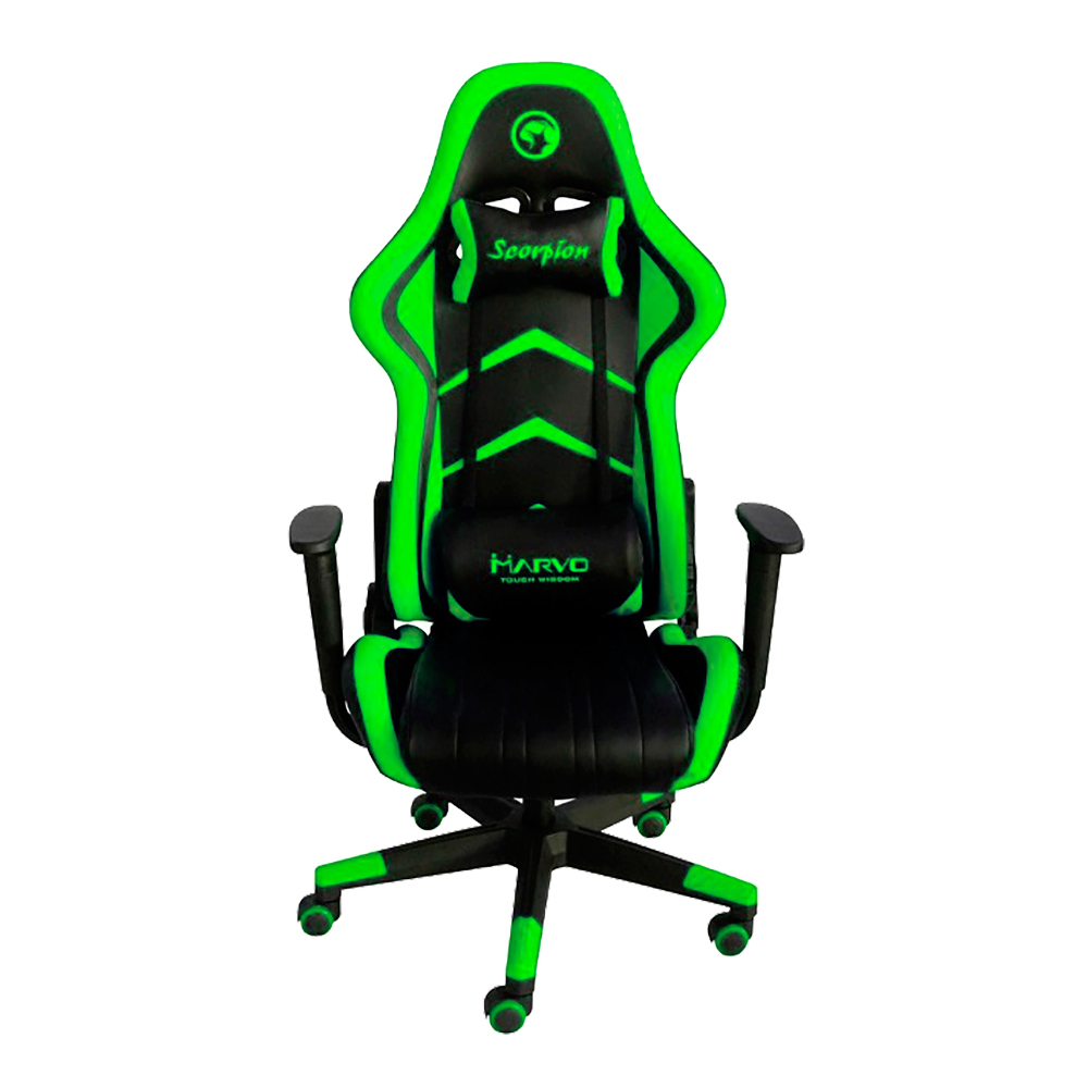 Silla Gamer Marvo Scorpion Ch106 Giratoria - Negra y Verde