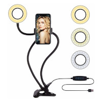Anillo Aro Led Selfie Ring Para Smartphone Pinza Para Mesa