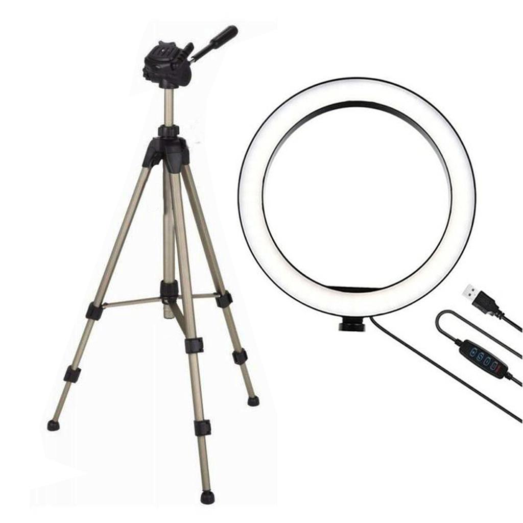 Combo Anillo Luz LED selfie 26 cm con tripode de 1.50mts