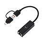 Adaptador Usb C / Usb A - Ethernet Unno Ad3007bk