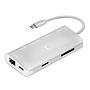 Hub Unno 8en1 Tipo C Hdmi/pd/usb/msd/lan